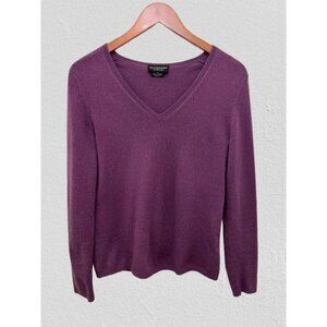 Sutton Studio 100% Cashmere Sweater V-Neck Vine Color Long Sleeve Size Med